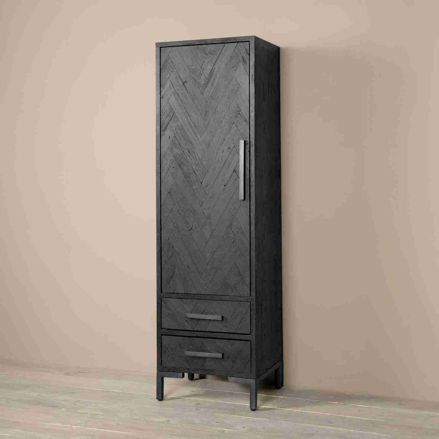 Tower Living Opbergkast 'Ziano' Links, Visgraat, 190 x 55cm, kleur zwart