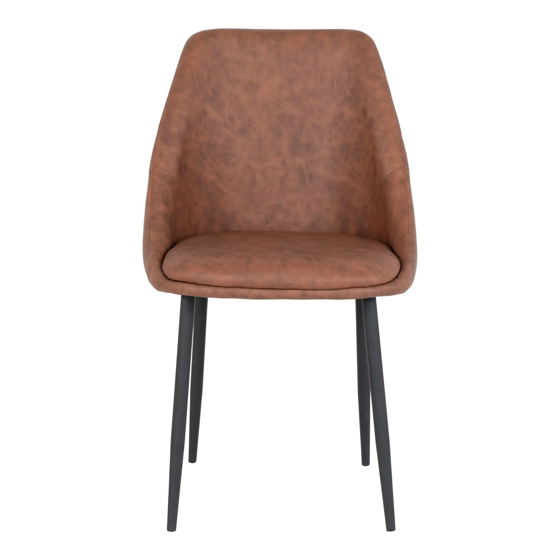 Set van 2 pu eetkamerstoelen met zwarte poten House Nordic Porto