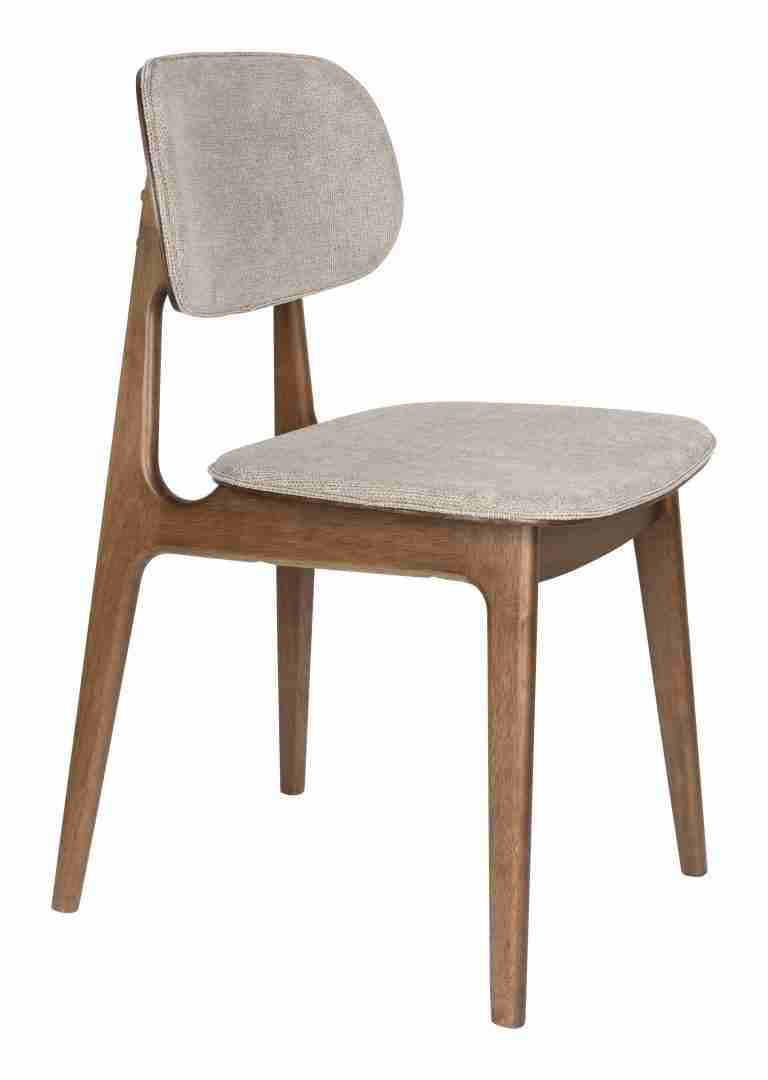 Dutchbone Eetkamerstoel Marais Geweven stof en hout - Beige