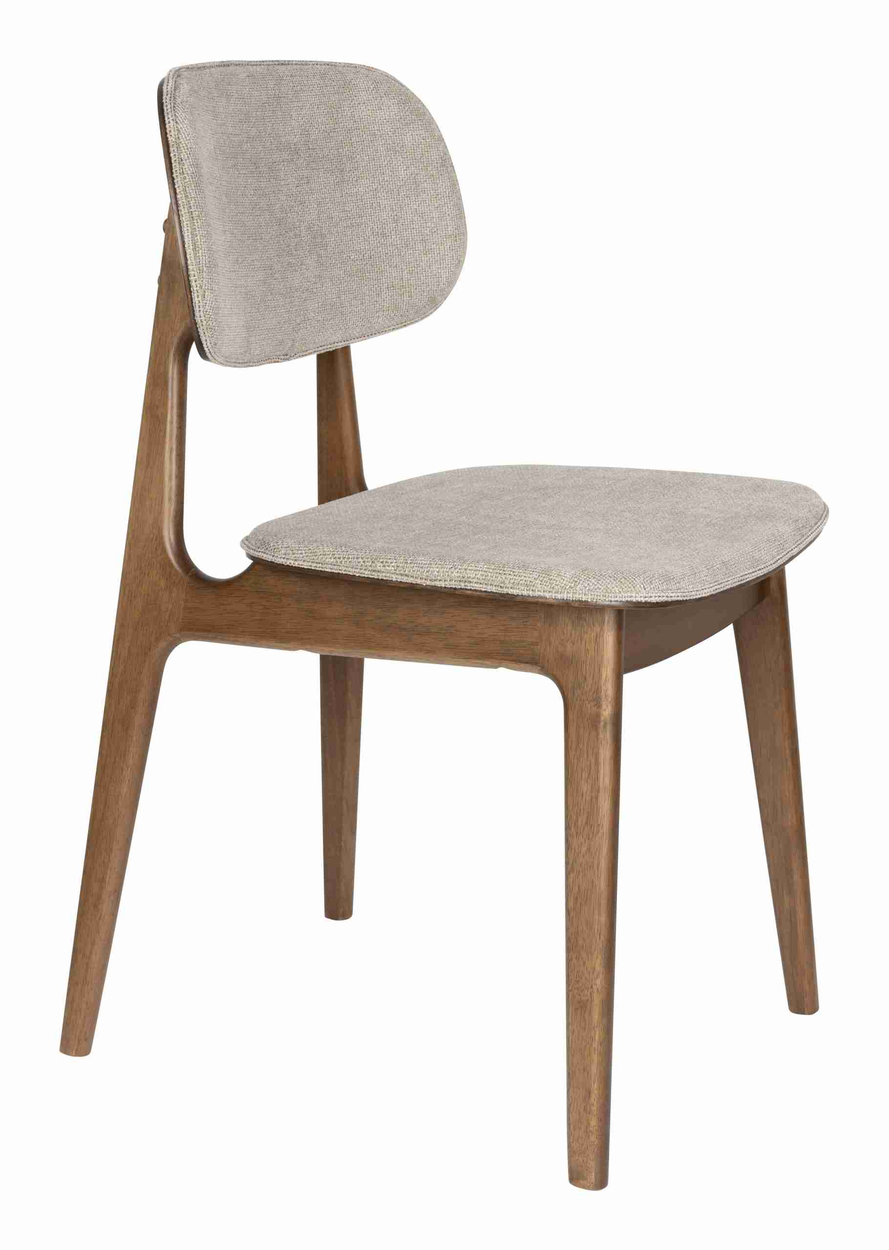 Dutchbone Eetkamerstoel Marais Geweven stof en hout - Beige