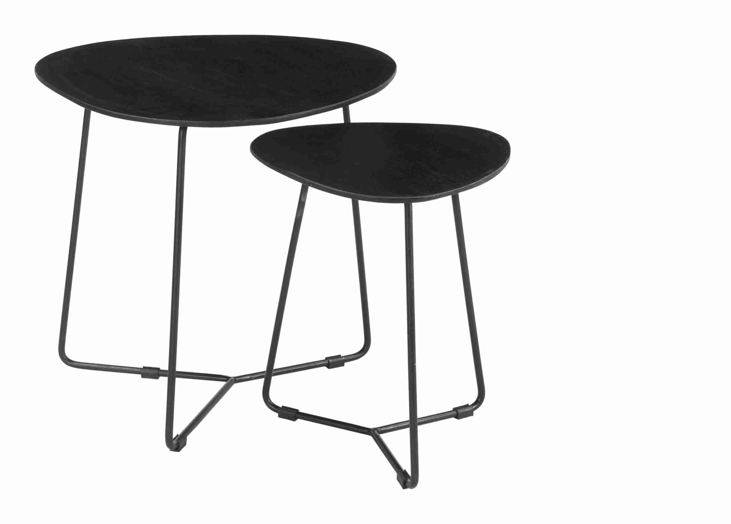 Brix Organische Salontafel 'Ivy' Set van 2 stuks, kleur Zwart