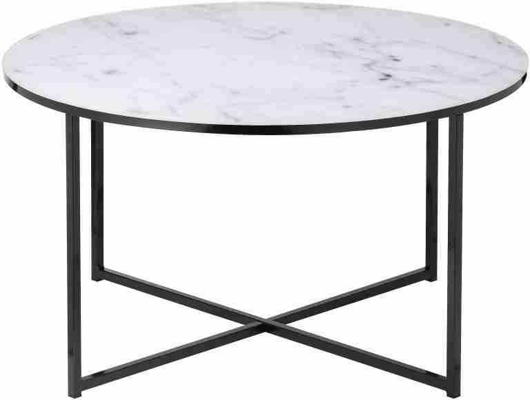 Artistiq Salontafel 'Roel', 80cm, Marmerlook, kleur Wit/Zwart