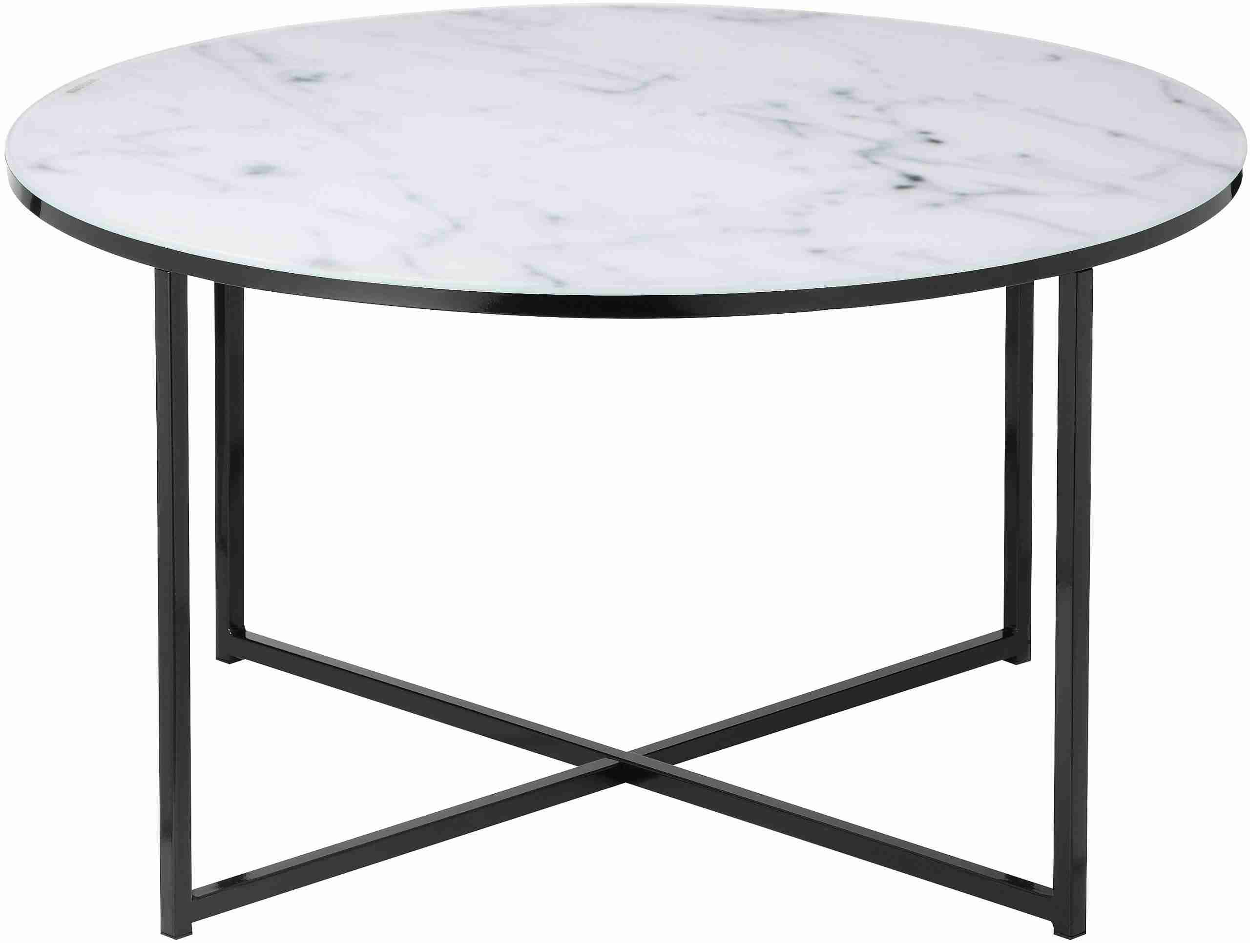 Artistiq Salontafel 'Roel', 80cm, Marmerlook, kleur Wit/Zwart