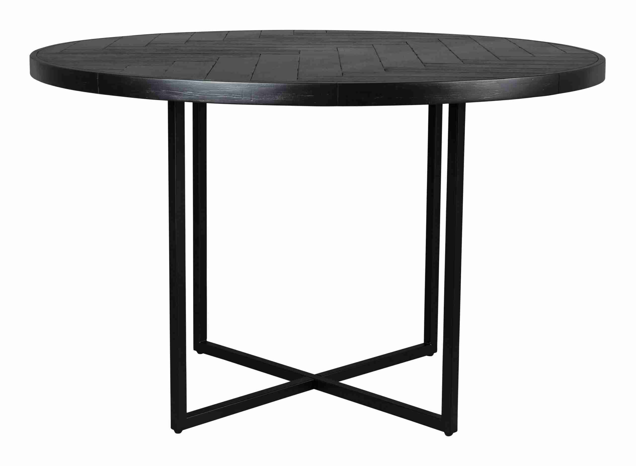 Dutchbone Ronde Eettafel 'Class' Acaciahout, 120cm, kleur Zwart