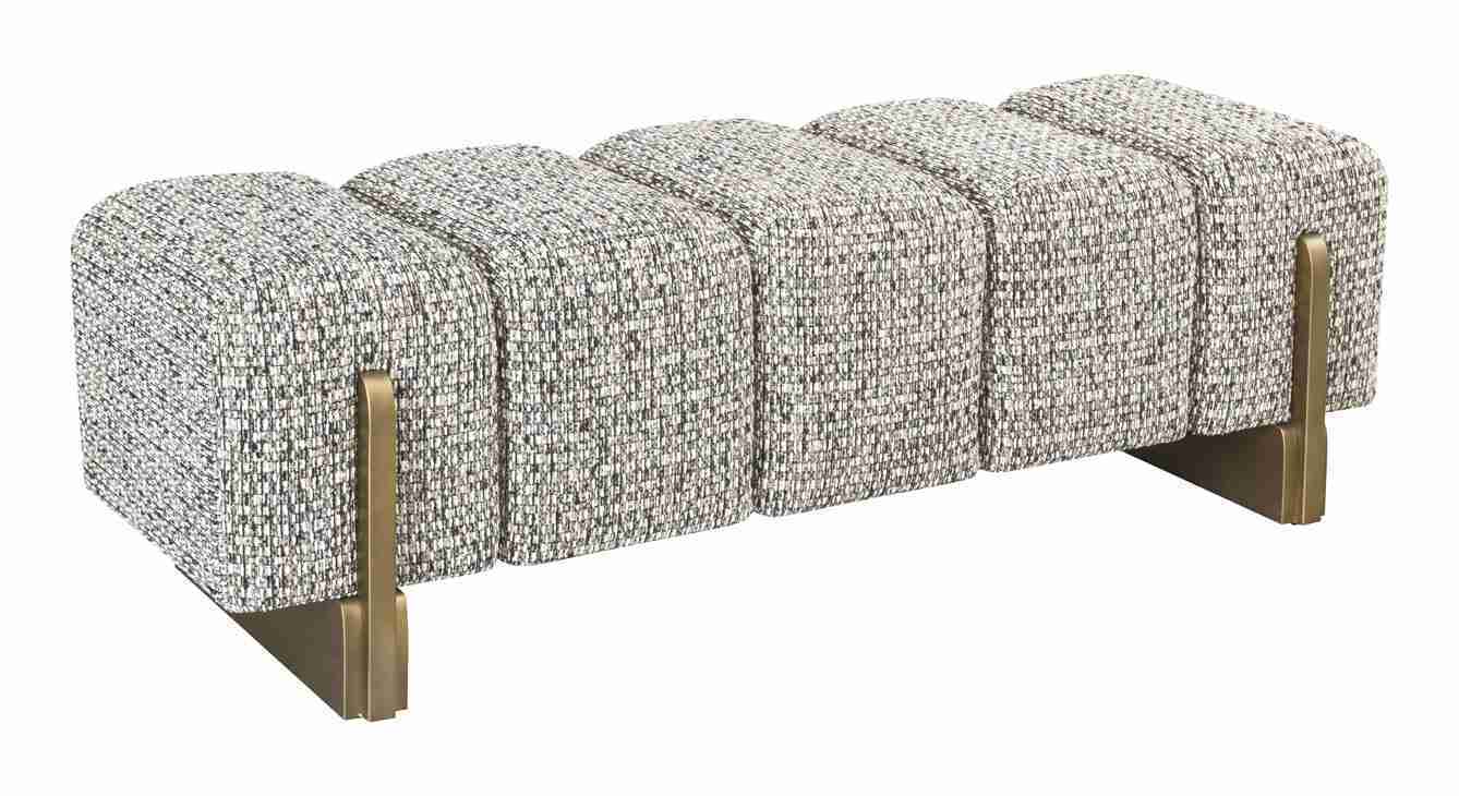 Richmond Bankje Caleo 152cm, Bouclé - Beige,Grijs