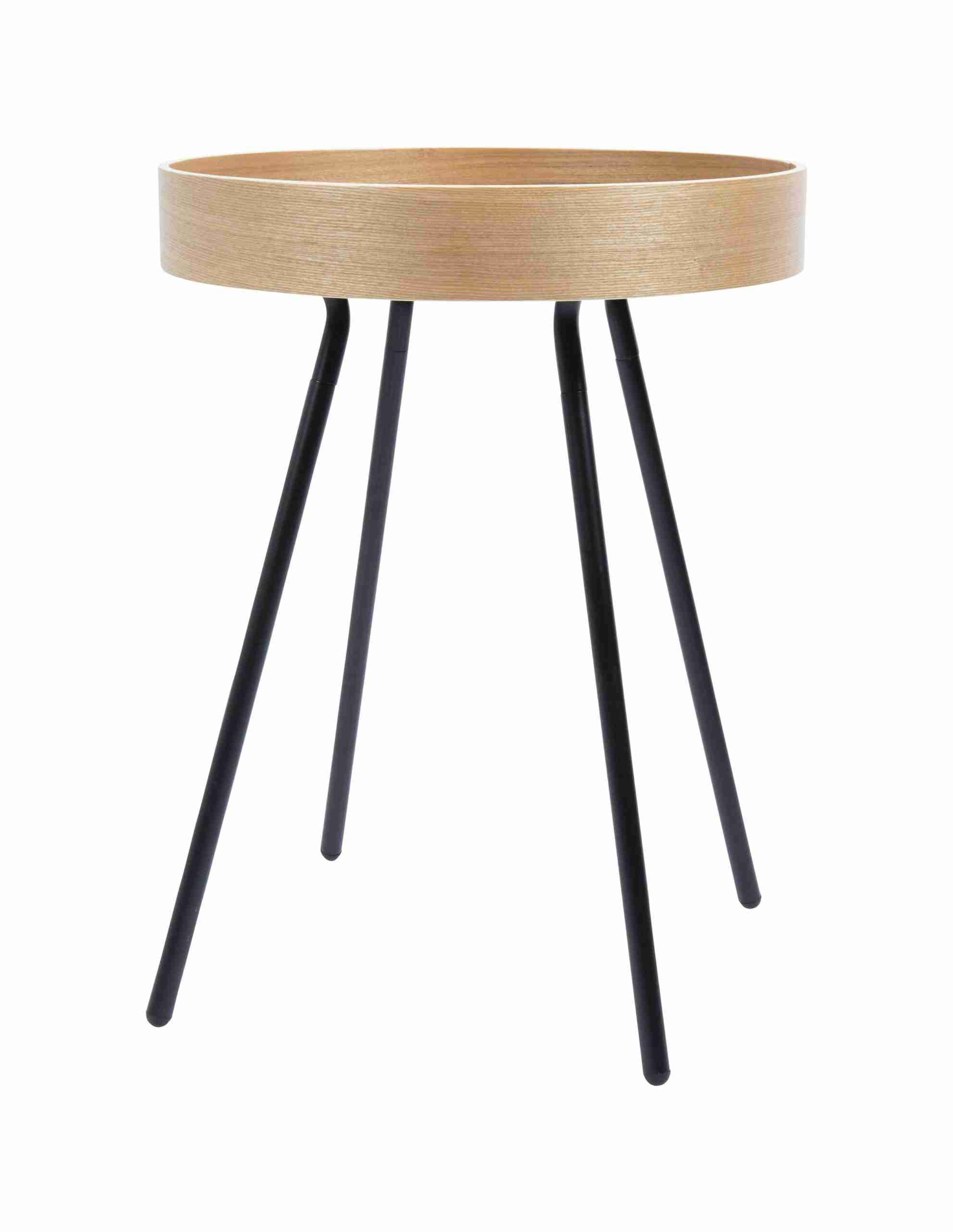 Zuiver Ronde Bijzettafel Oak Tray Eikenhout, 46cm - Bruin