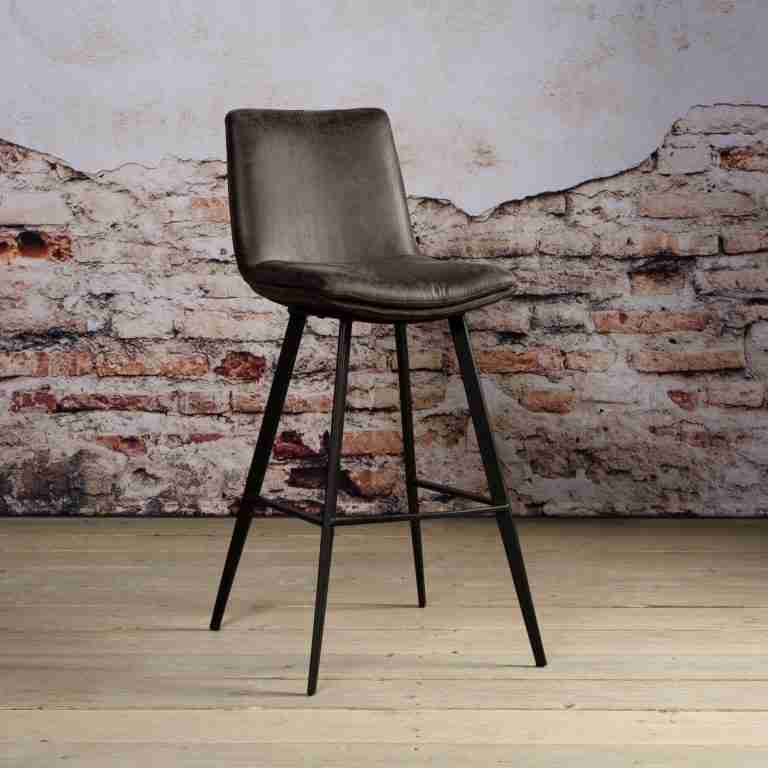 Tower Living barkruk 'Pamplona' (zithoogte 75cm), kleur antraciet