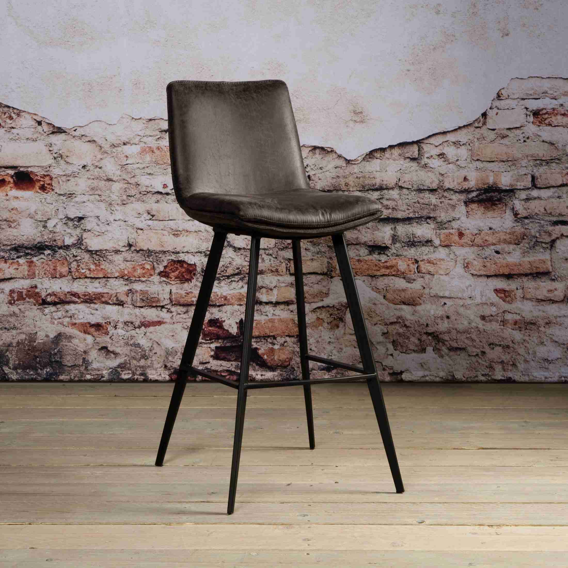 Tower Living barkruk 'Pamplona' (zithoogte 75cm), kleur antraciet
