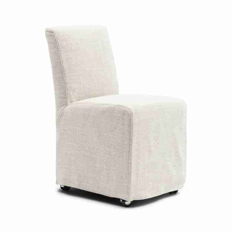 Rivièra Maison Eetkamerstoel 'Firenze' Op wielen, Rich Tweed, kleur Antique White