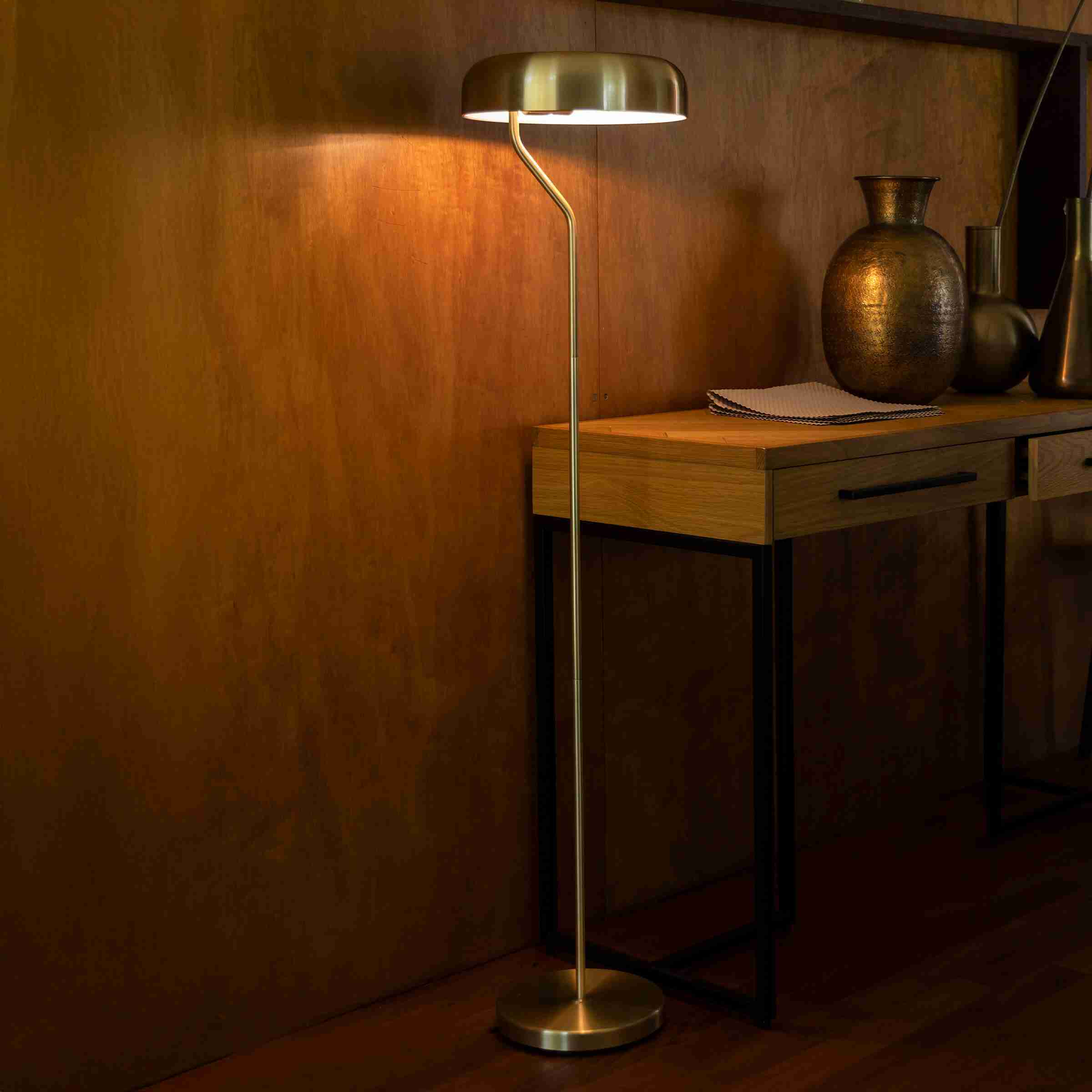 Dutchbone Vloerlamp 'Eclipse' 130cm, kleur Goud