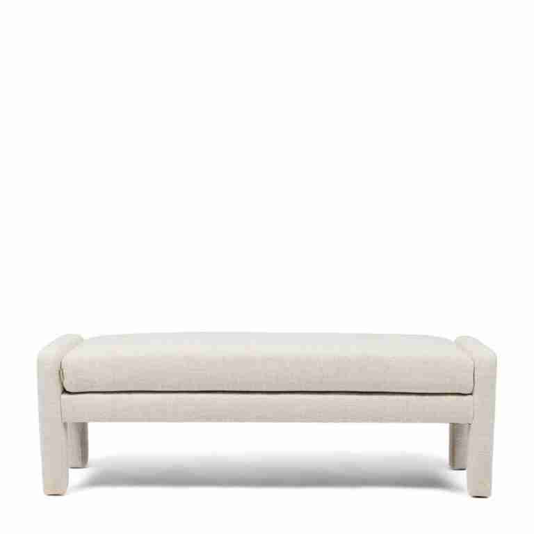 Rivièra Maison Bankje Avalon 147cm, Tweed stof - Antique White