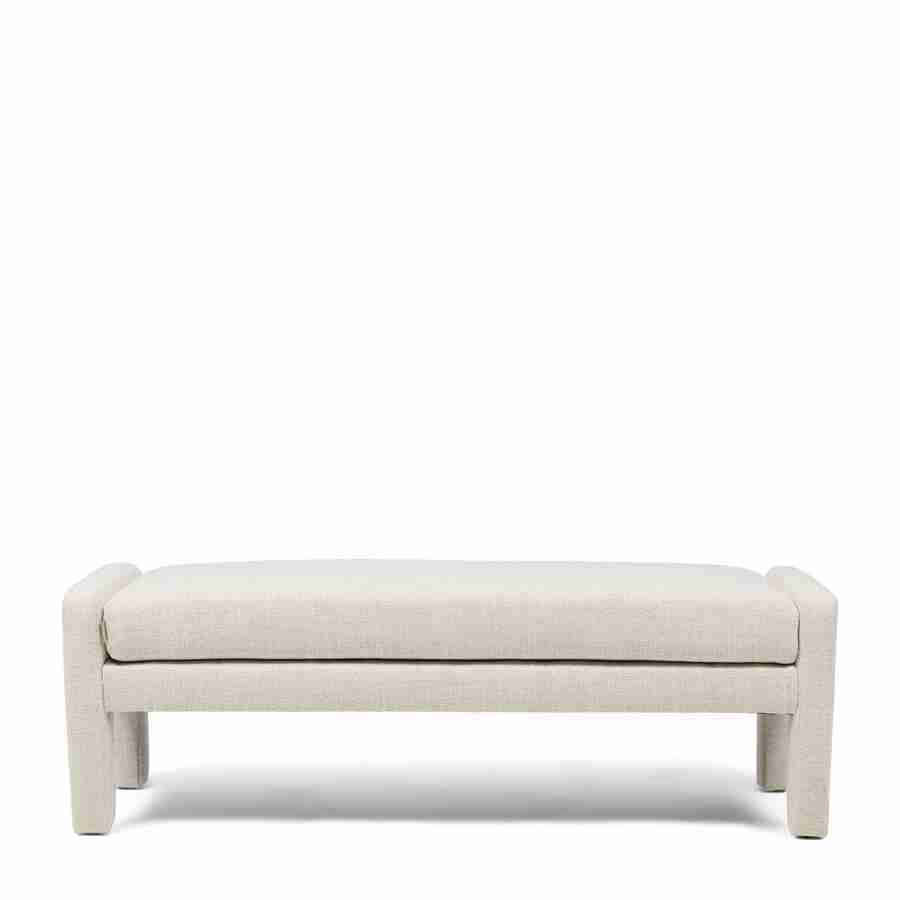 Rivièra Maison Bankje Avalon 147cm, Tweed stof - Antique White