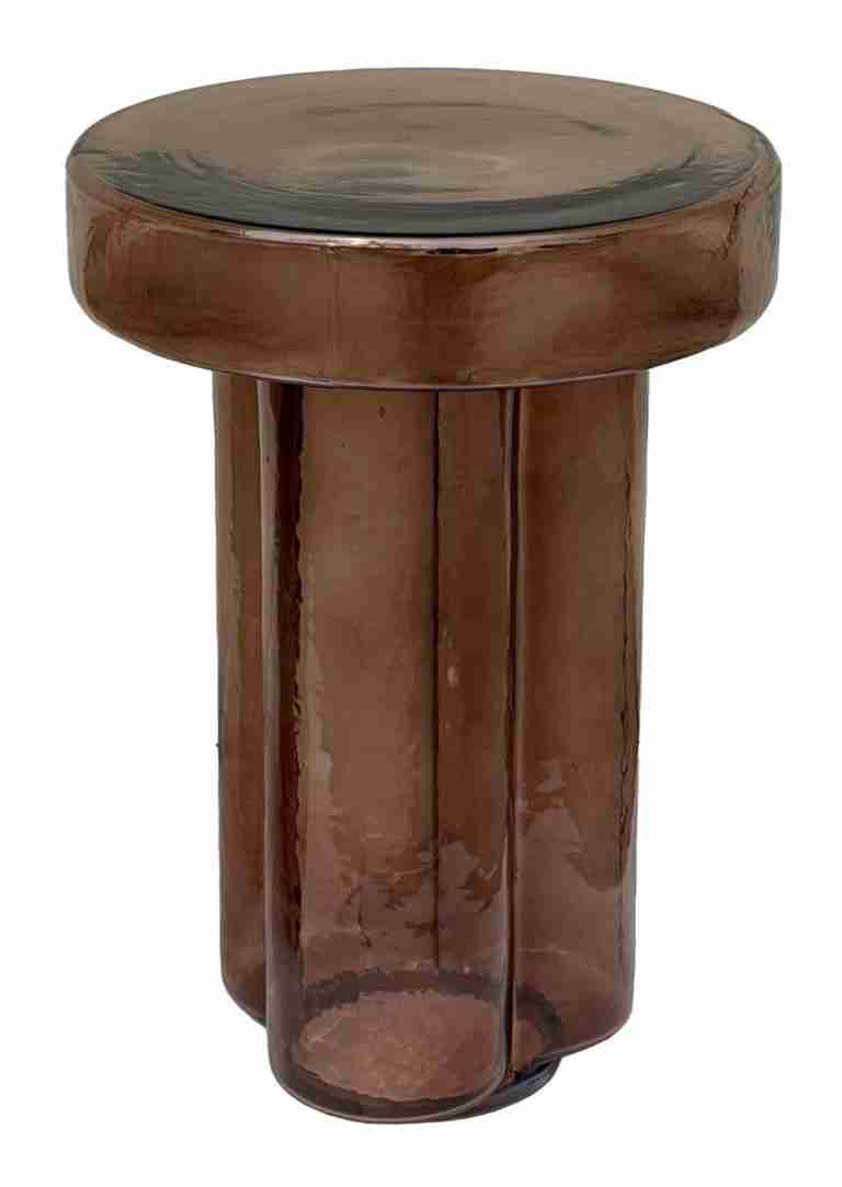 Brix Ronde Bijzettafel Lio Glas, √ò37cm - Smoke Brown