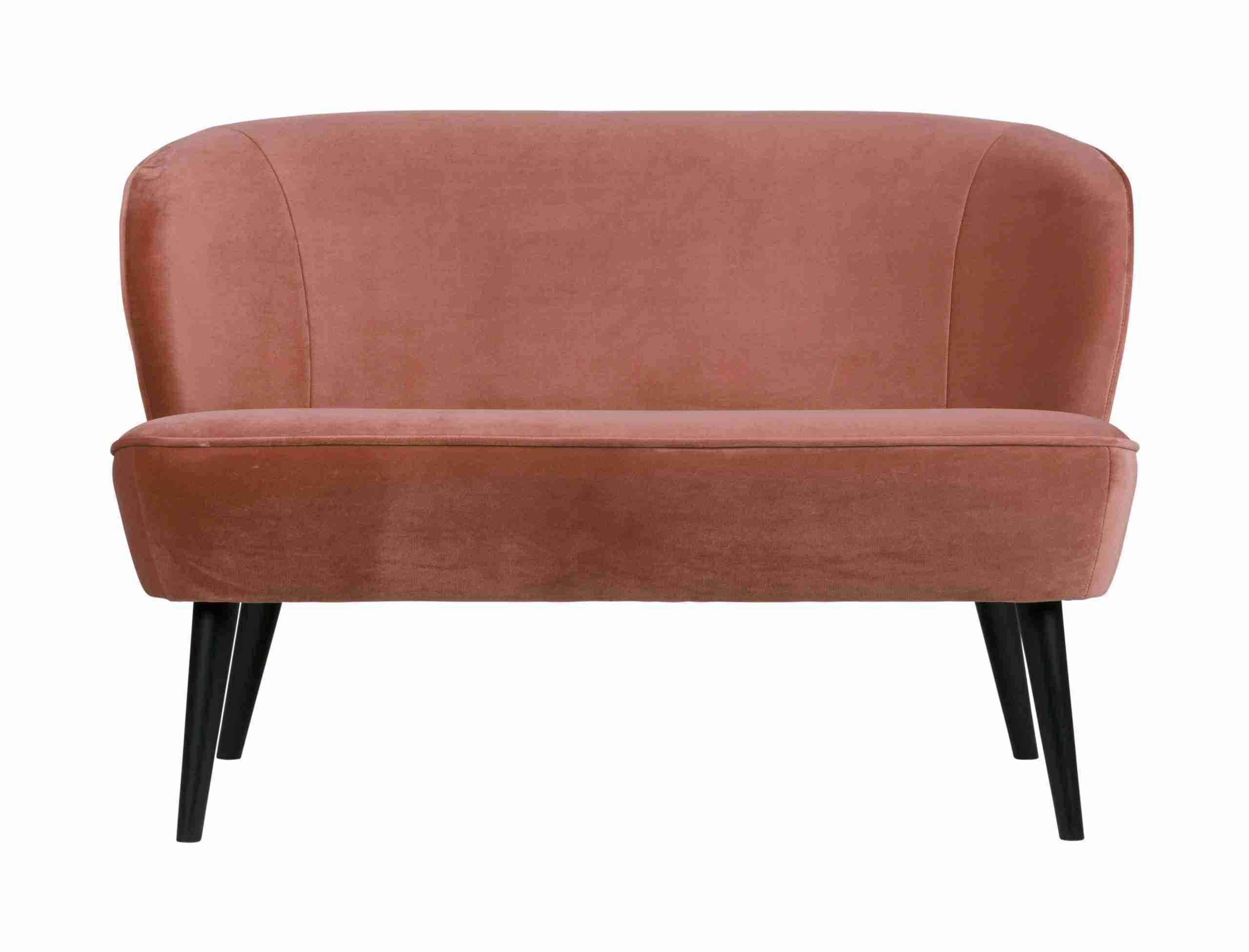 WOOOD Bankje 'Sara' Velvet 110cm, kleur Oudroze
