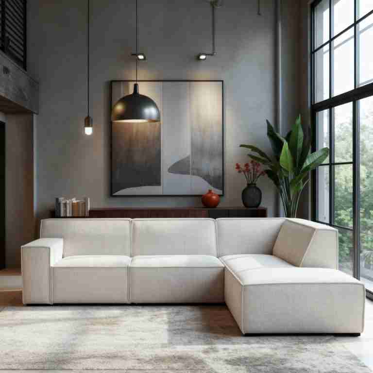 BASE 3-zits Hoekbank Sophan Rechts, 285cm, Cremona stof - Beige