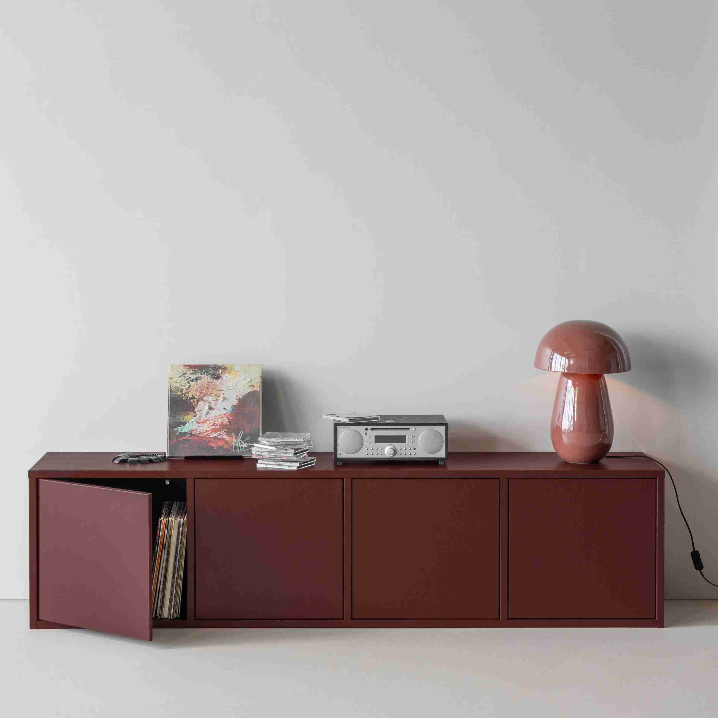 WOOOD TV-meubel Merel Grenenhout, 198cm - Bordeaux