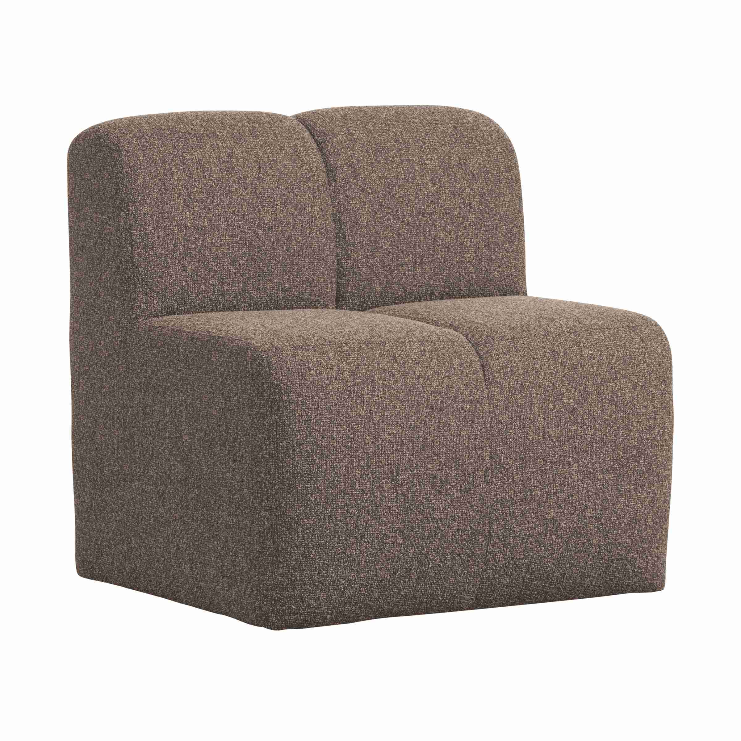 WOOOD Eetkamerbank Mojo Bouclé, 84cm - Bruin Melange