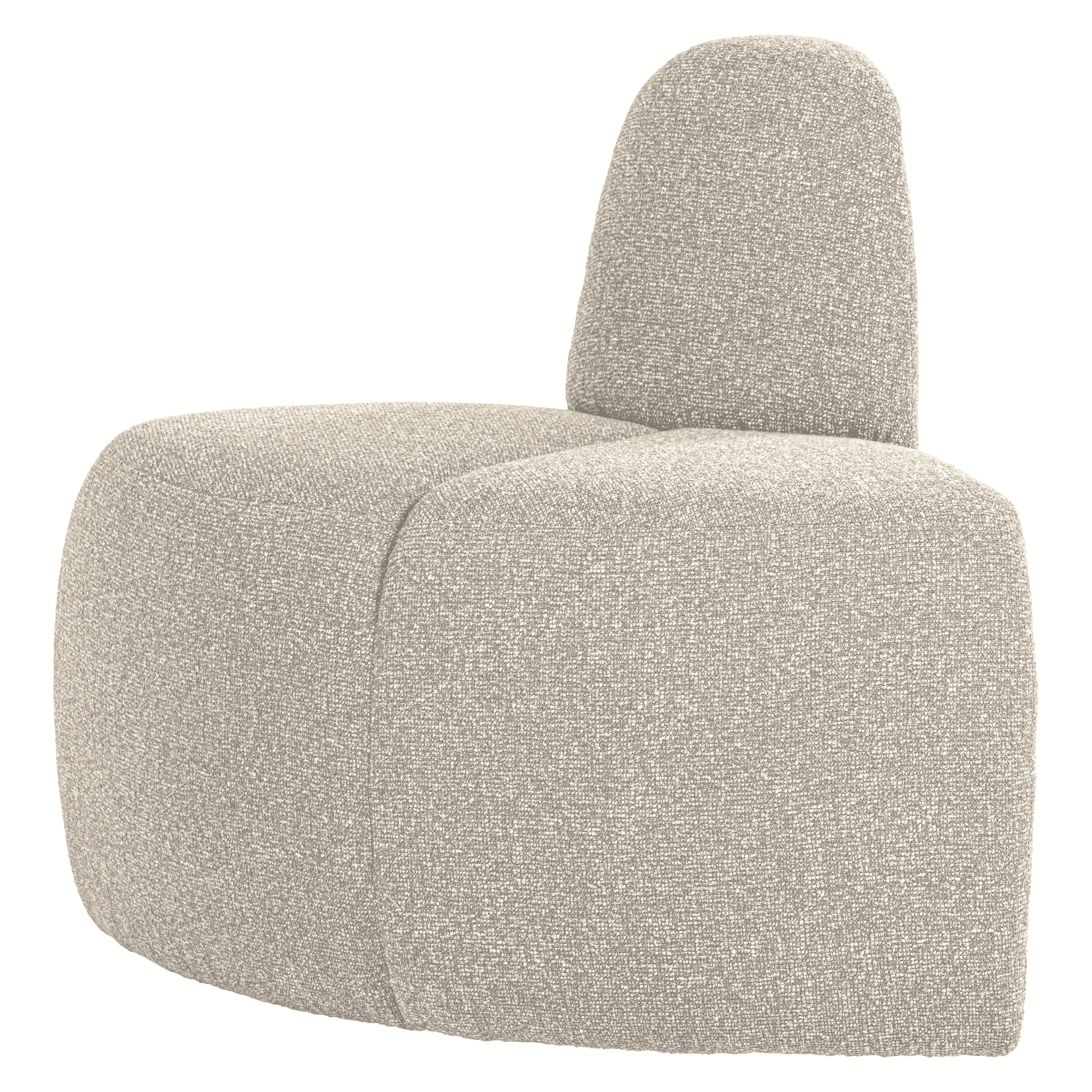 WOOOD Eetkamerbank Mojo Bouclé, Hoek Rond - Beige Melange