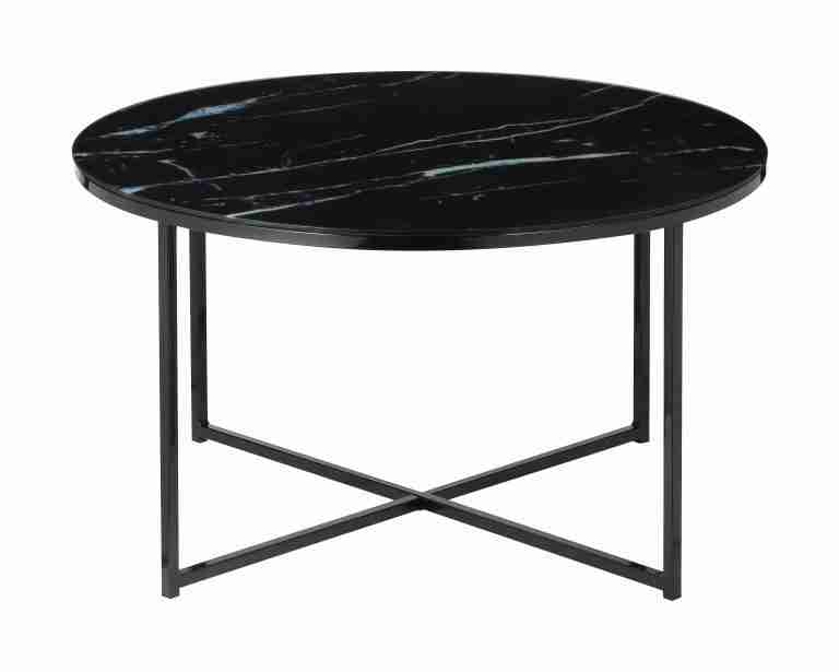 Artistiq Salontafel 'Roel', 80cm, Marmerlook, kleur Zwart
