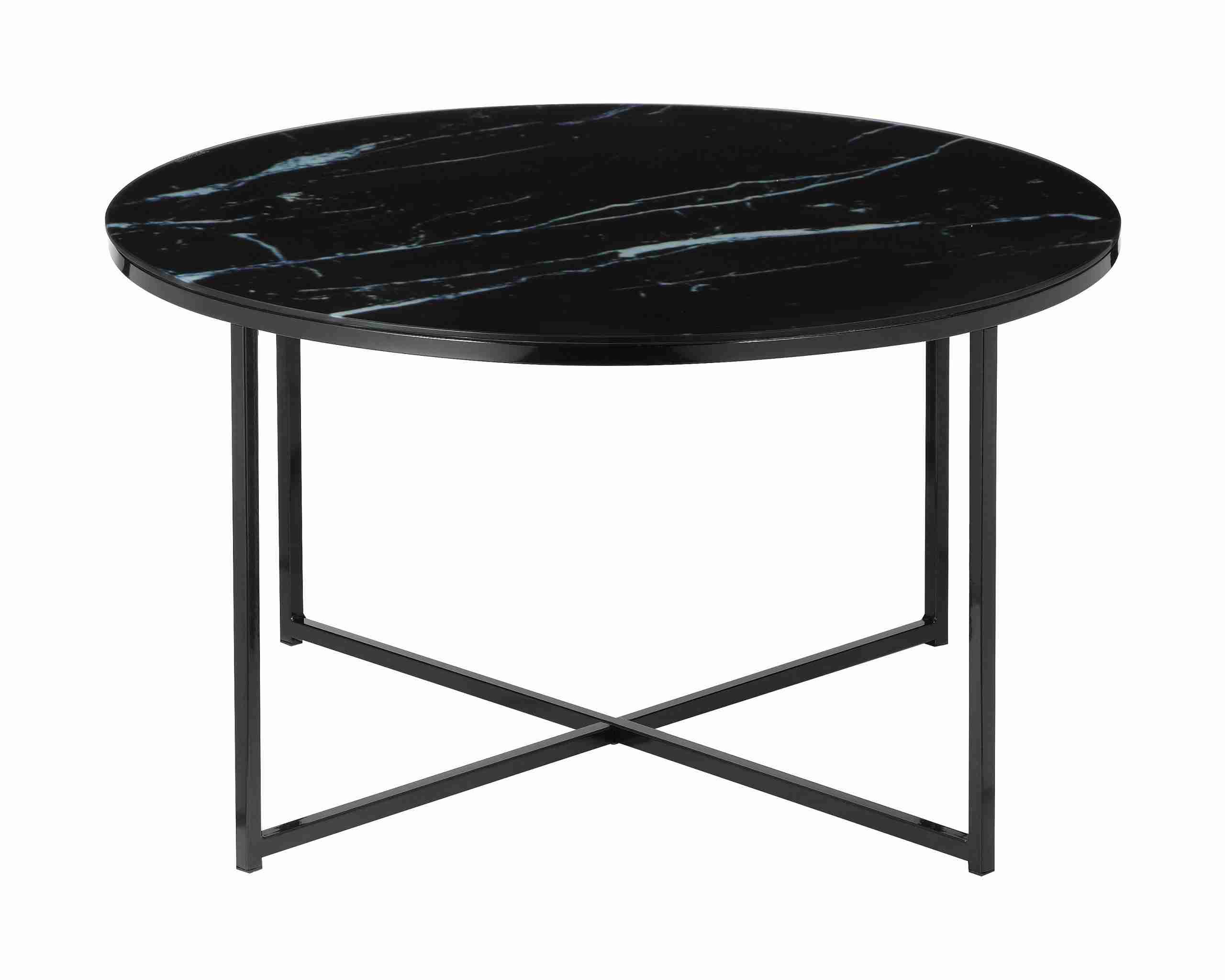 Artistiq Salontafel 'Roel', 80cm, Marmerlook, kleur Zwart