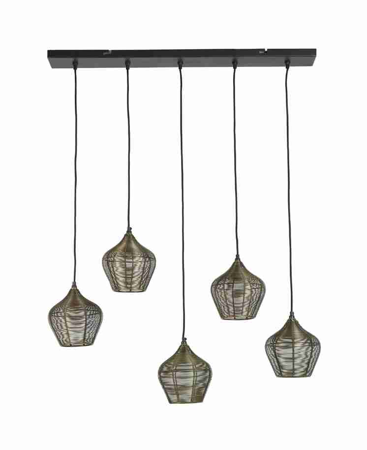 Light & Living Hanglamp 'Alvaro' 5-Lamps, kleur Antiek Brons