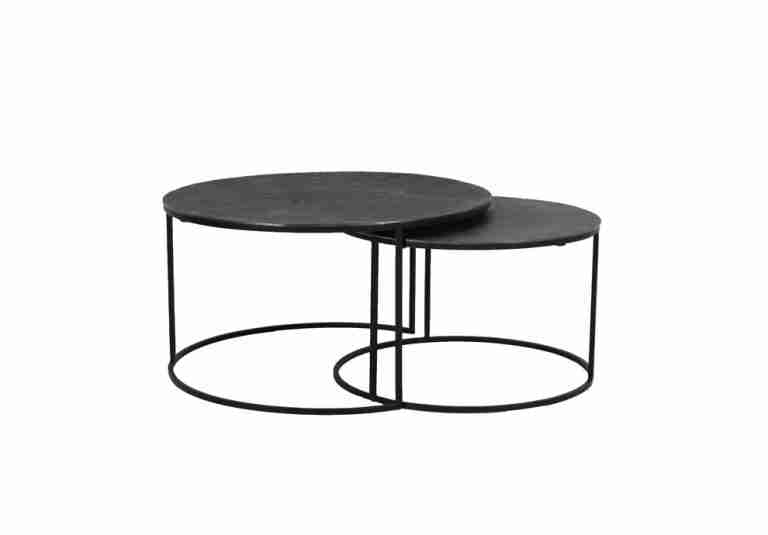 Light & Living Salontafel 'Rengo' Set van 2 stuks, kleur Zwart Nikkel