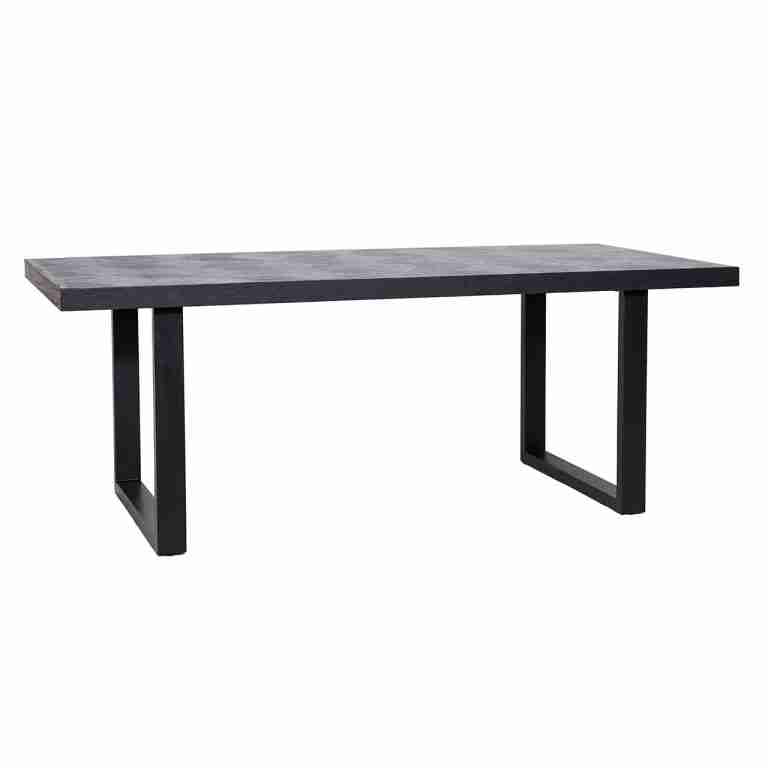 Richmond Eettafel 'Blax' 200 x 100cm, Zwart Eikenhout, kleur zwart