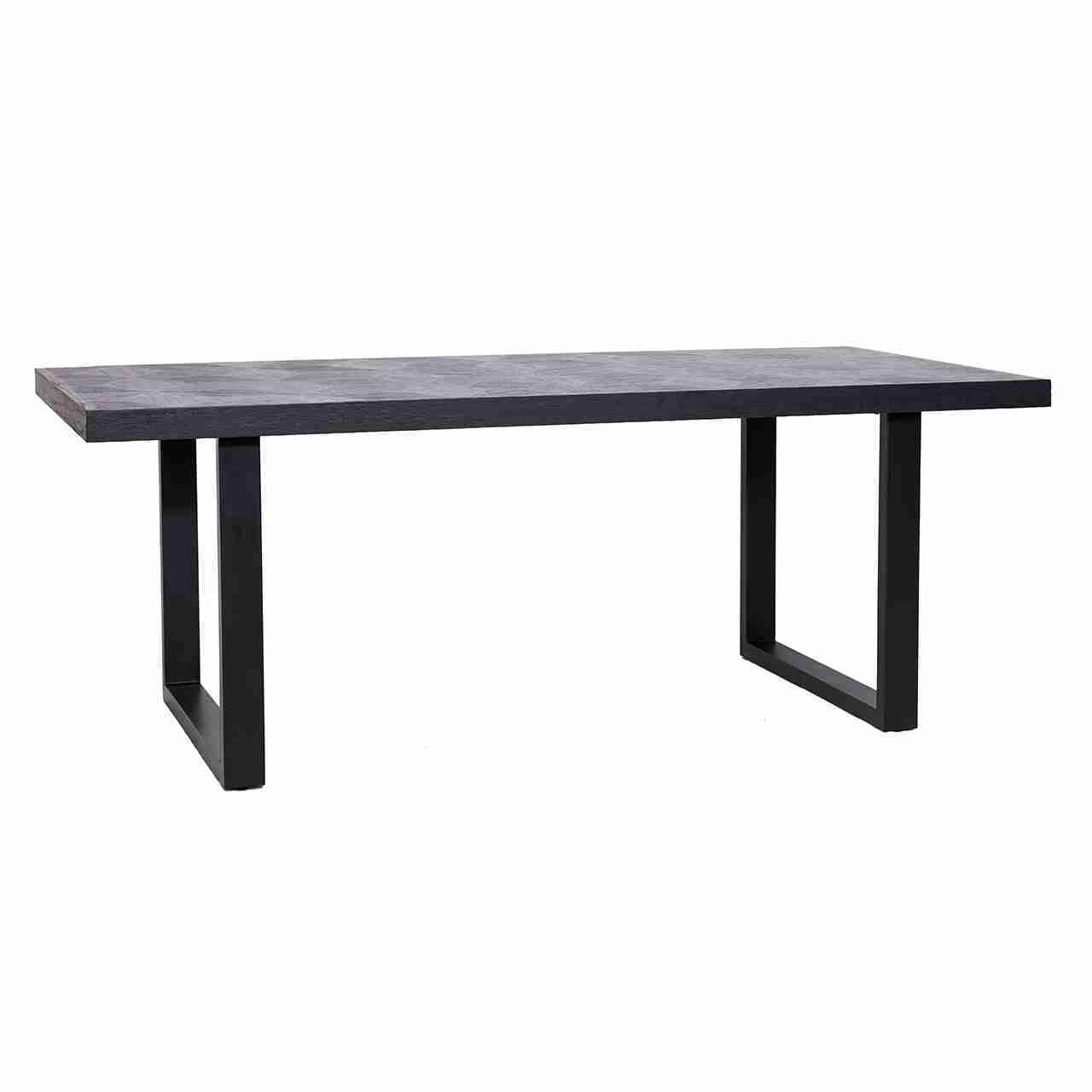 Richmond Eettafel 'Blax' 200 x 100cm, Zwart Eikenhout, kleur zwart