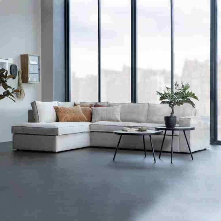 WOOOD Hoekbank 'Freddie' Links, Melange, kleur Naturel