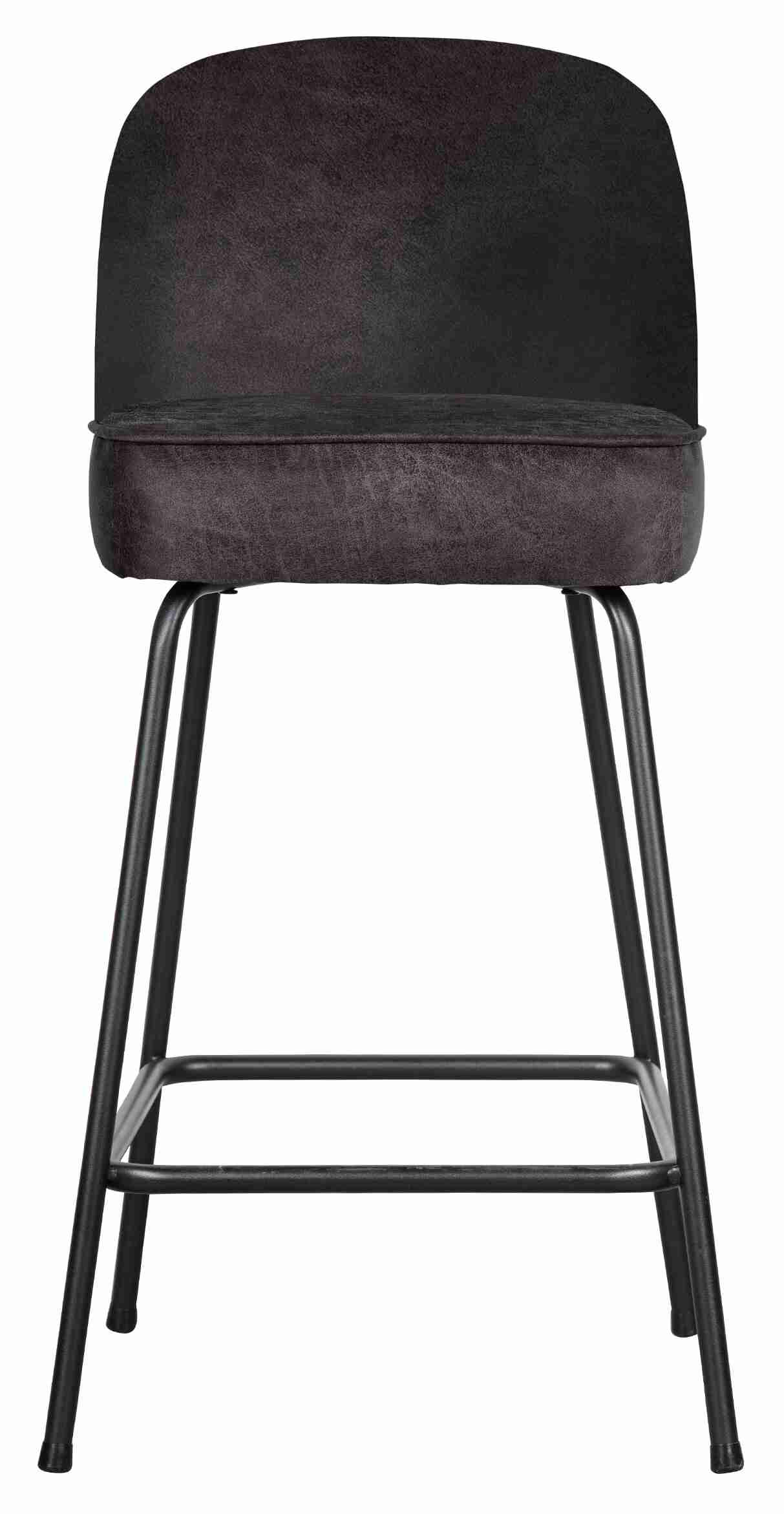 WOOOD Barkruk 'Vogue' (zithoogte 65cm) Leder, kleur Zwart