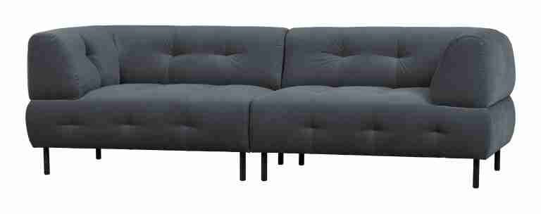 WOOOD Bank 'Lloyd' 4-zits, Velvet, kleur Cloud