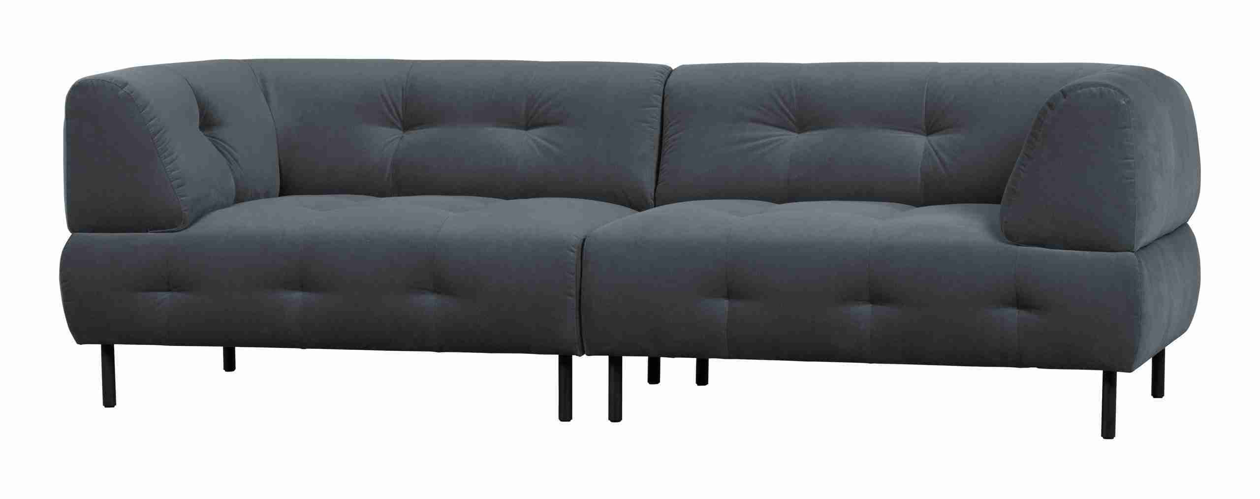 WOOOD Bank 'Lloyd' 4-zits, Velvet, kleur Cloud