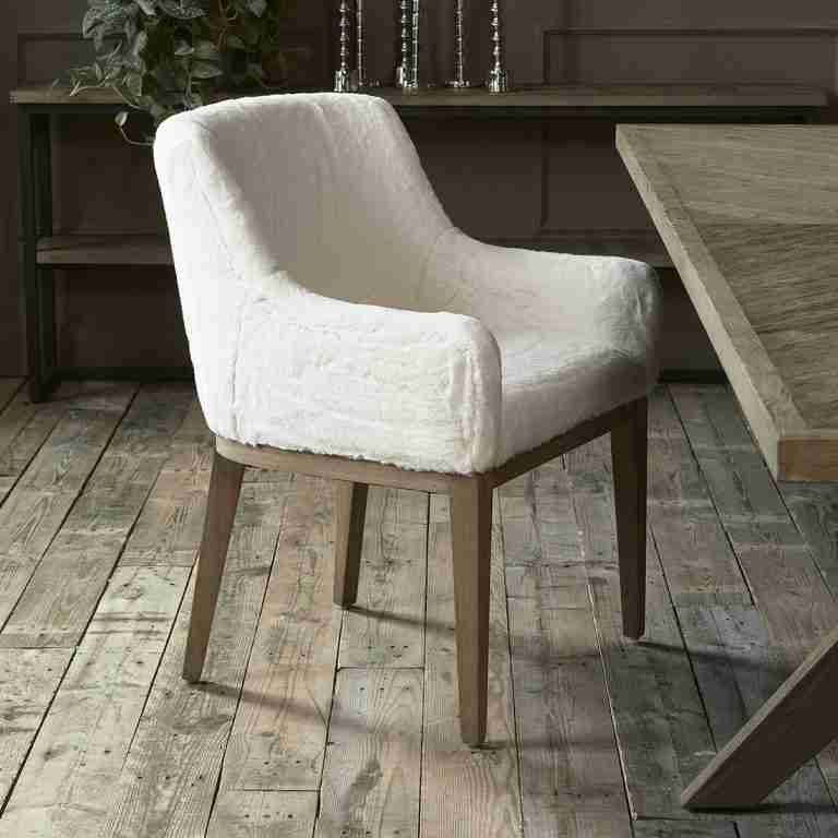 Rivièra Maison Eetkamerstoel 'Whistler' Faux Fur, kleur Snow