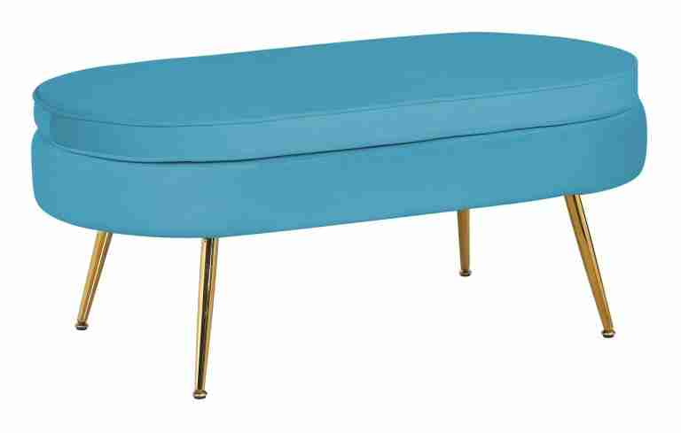 Artistiq Hocker Loulou Velvet - Blauw - Ovaal
