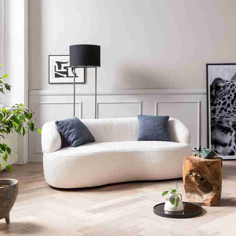 Artistiq Living 2-zitsbank Rayfield Boucl√© - Wit