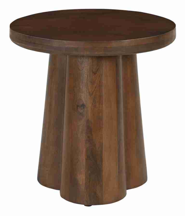 Artistiq Ronde Bijzettafel Effrey Mangohout, 50cm - Bruin