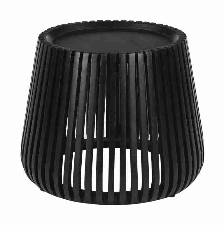 Artistiq Ronde Bijzettafel Eriverto Mangohout, 50cm - Zwart