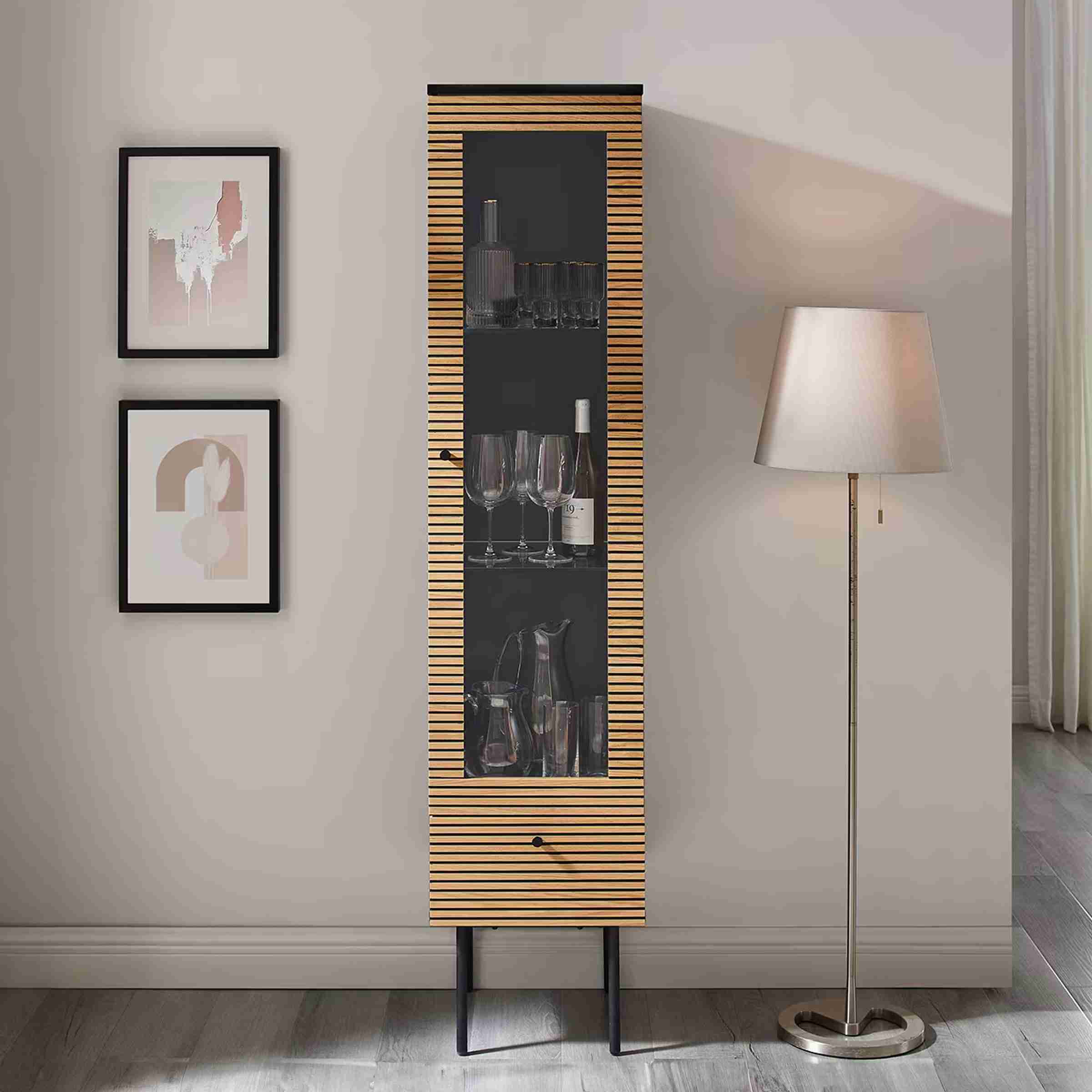 Artistiq Vitrinekast Shoua 179 x 40cm - Bruin