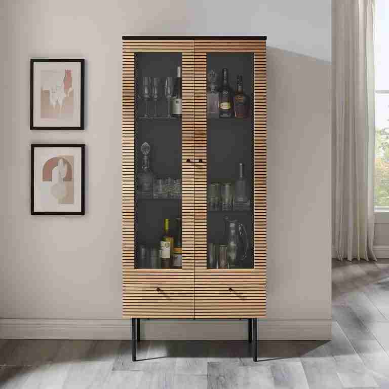 Artistiq Vitrinekast Shoua 179 x 79cm - Bruin