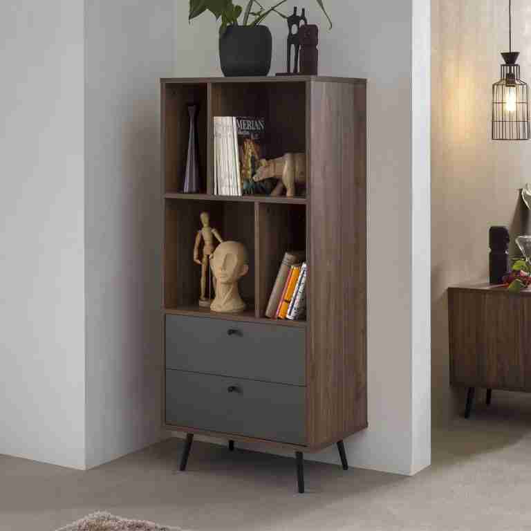 Artistiq Wandkast Romain 138 x 60cm - Walnoot / Grijs
