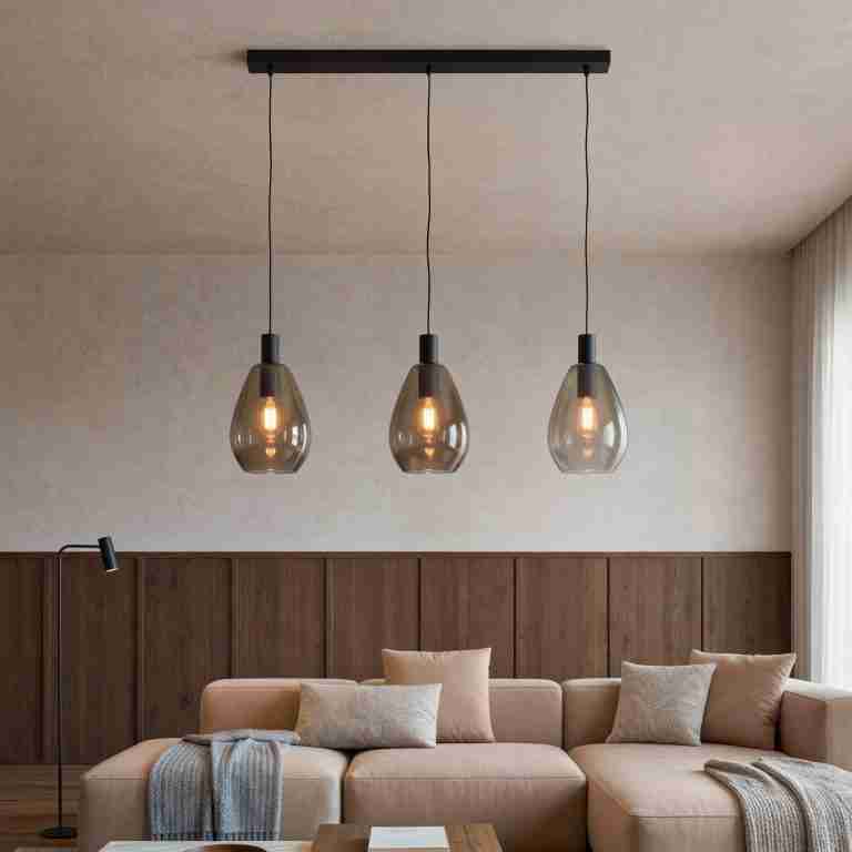 BASE Hanglamp Aislynn 3-lamps, Glas - Smoke