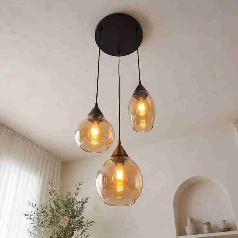 BASE Hanglamp Esperanza 3-lamps, Glas - Amber