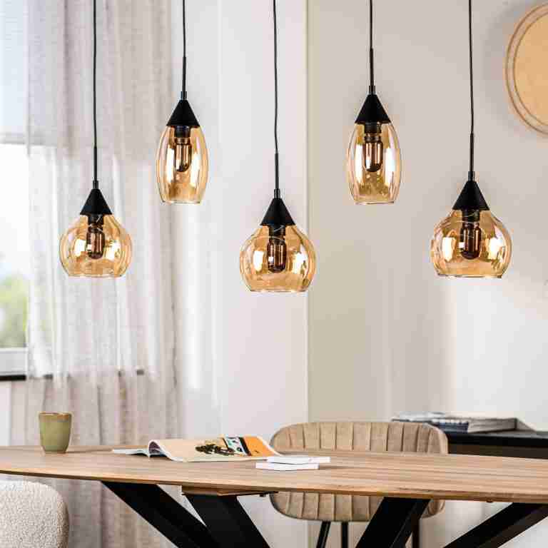 BASE Hanglamp Esperanza 5-lamps, Glas - Amber