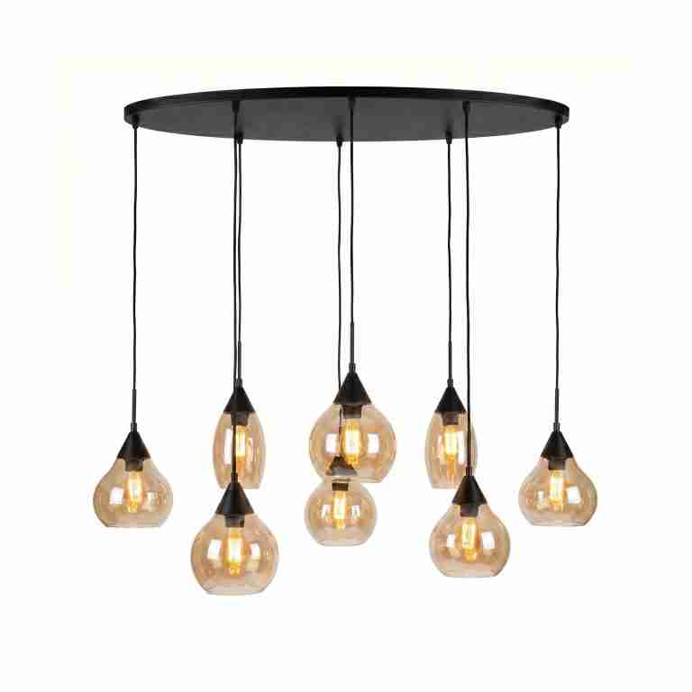 BASE Hanglamp Esperanza 8-lamps, Glas - Amber