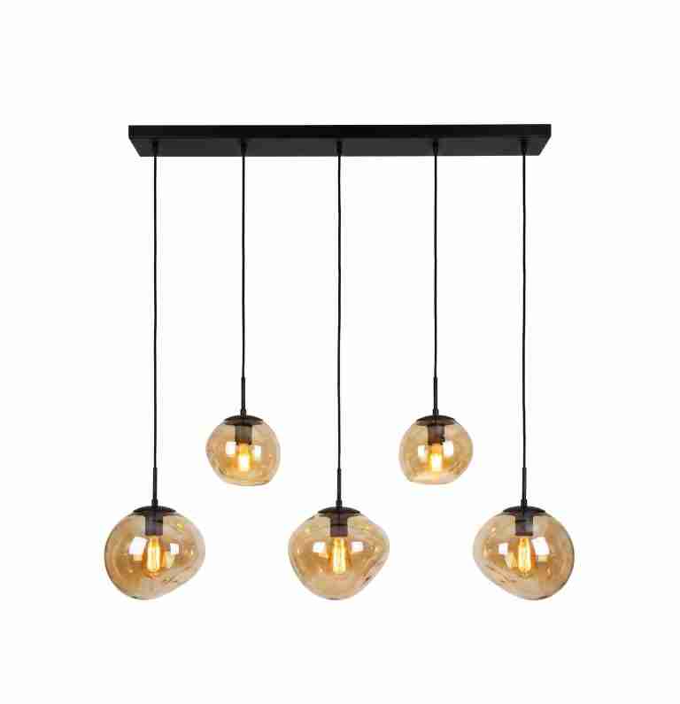 BASE Hanglamp Kasim 5-lamps, Glas - Amber