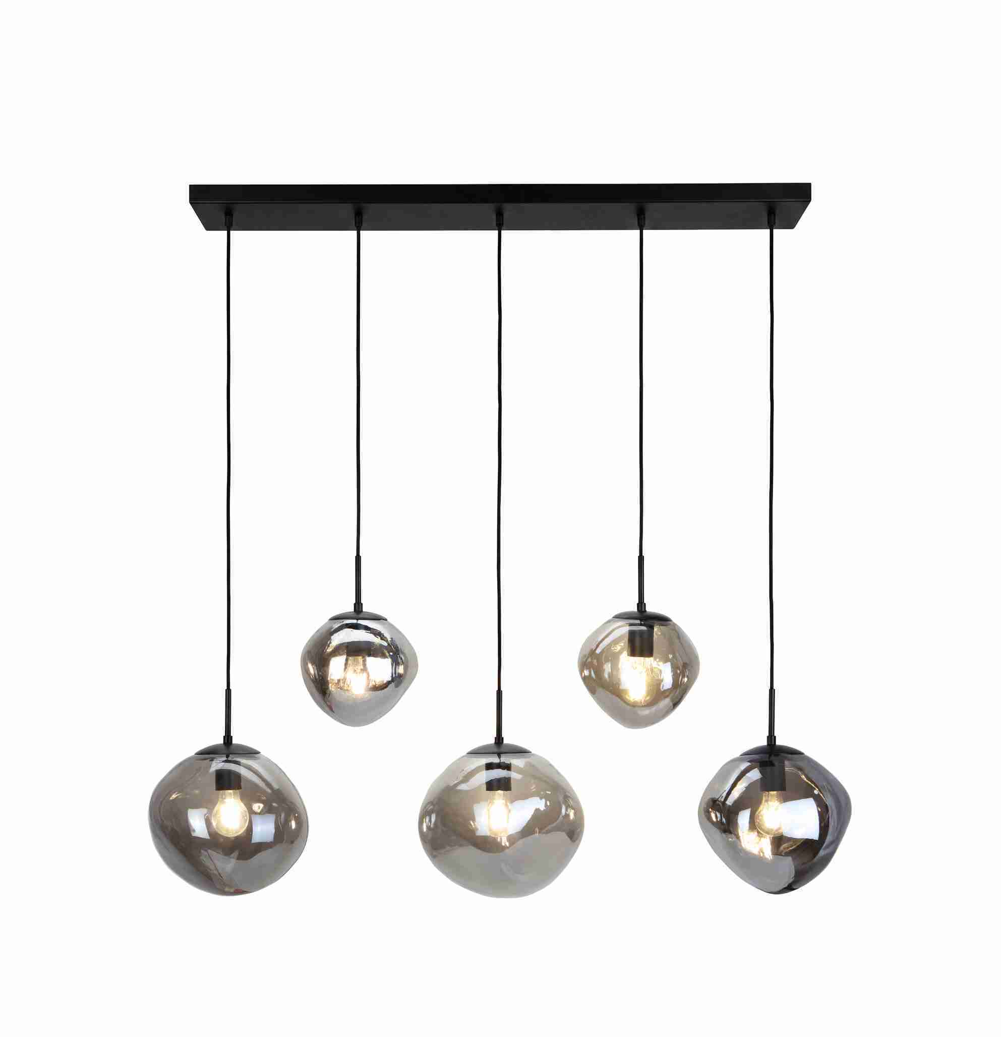 BASE Hanglamp Kasim 5-lamps, Glas - Smoke