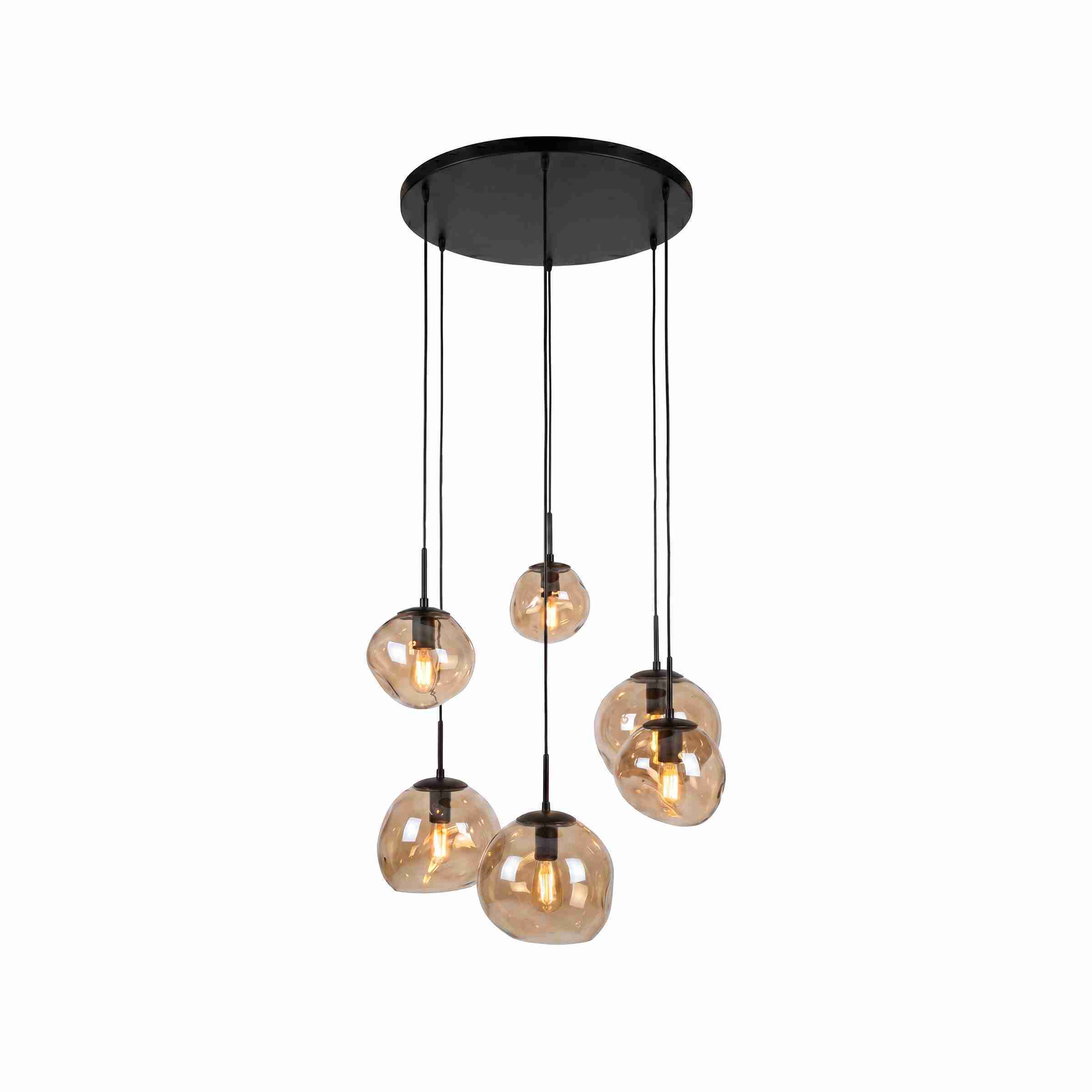 BASE Hanglamp Kasim 6-lamps, Glas - Amber