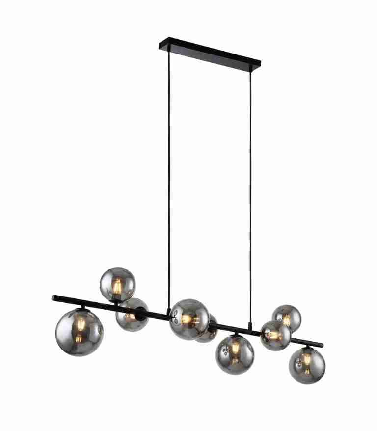 BASE Hanglamp Kasim 9-lichts, Glas - Smoke