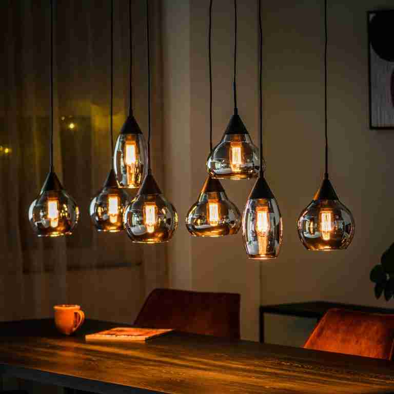 BASE Hanglamp Nino 8-lamps - Smoke