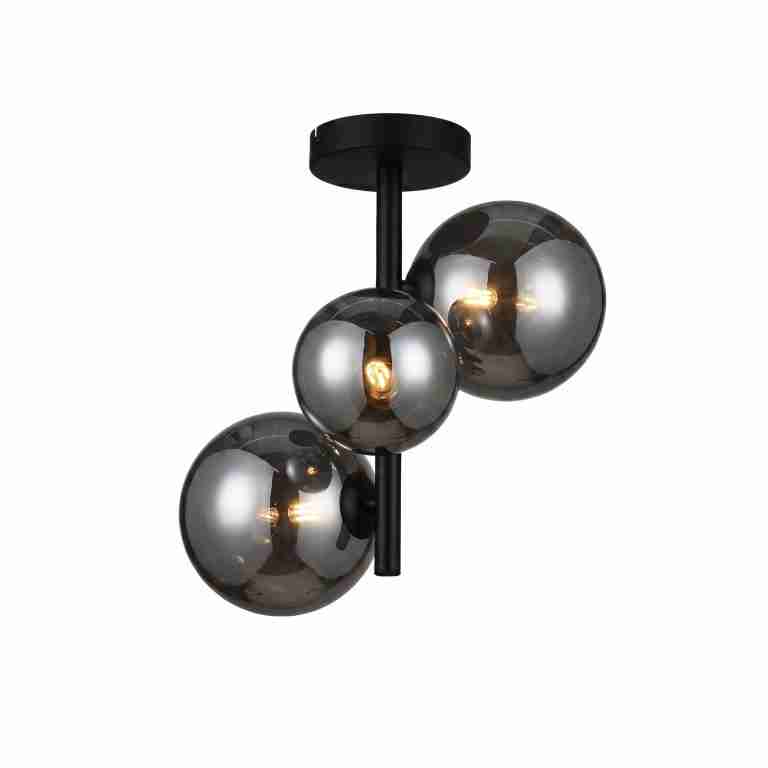 BASE Plafondlamp Kali 3-lamps Glas - Smoke